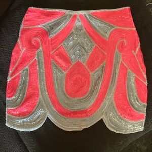Sequin Skirt - pink and silver
